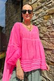 Made in Italy Sa Caleta Cotton Artist Smock Popsicle Pink